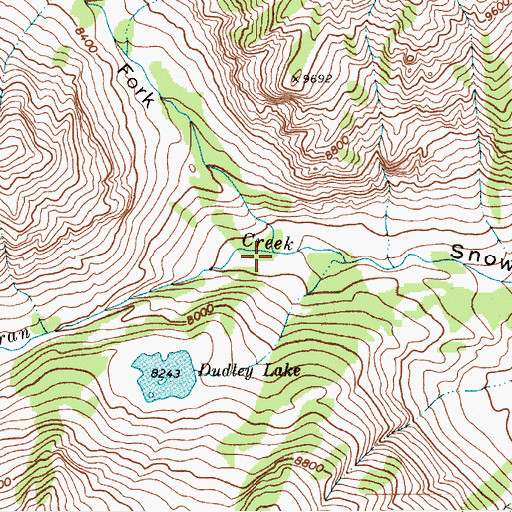Topographic Map of North Fork Snowshoe Canyon, WY