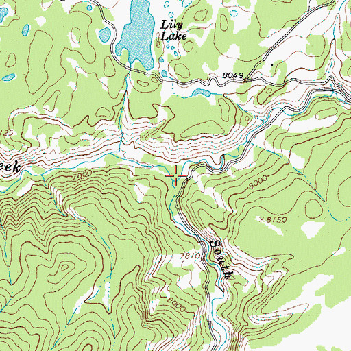 Topographic Map of North Fork Spread Creek, WY