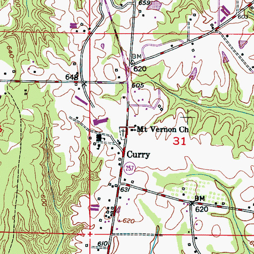 Topographic Map of Mount Vernon Baptist Church, AL