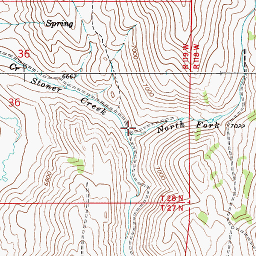 Topographic Map of North Fork Stoner Creek, WY