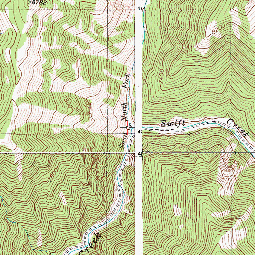 Topographic Map of North Fork Swift Creek, WY