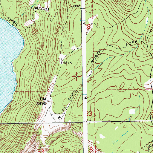 Topographic Map of North Fork Trail, WY