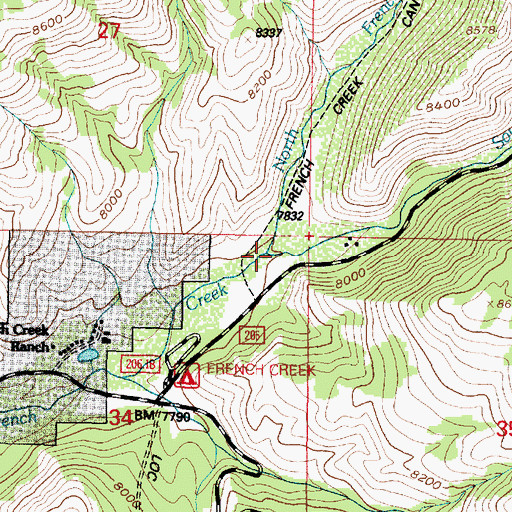 Topographic Map of North French Creek, WY