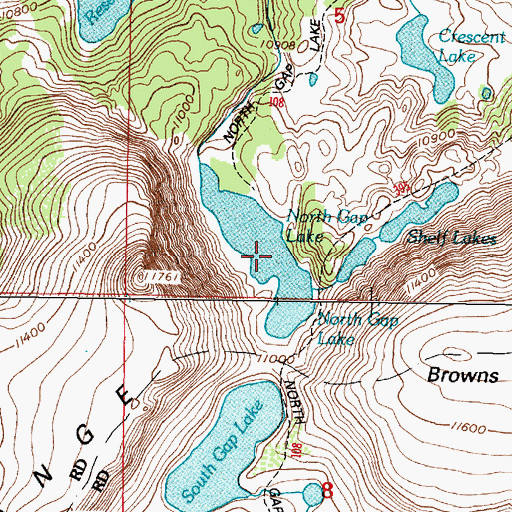 Topographic Map of North Gap Lake, WY