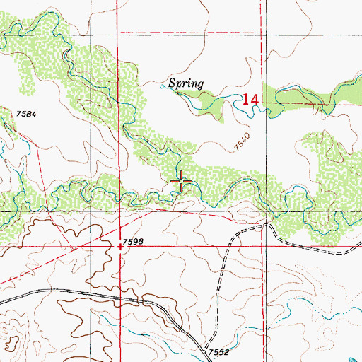 Topographic Map of North Horse Creek, WY