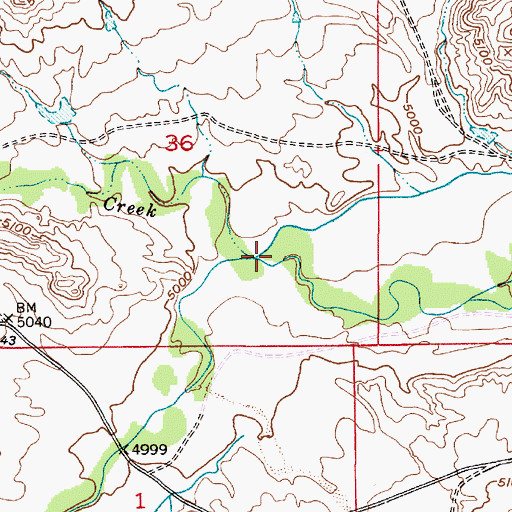 Topographic Map of North Horseshoe Creek, WY