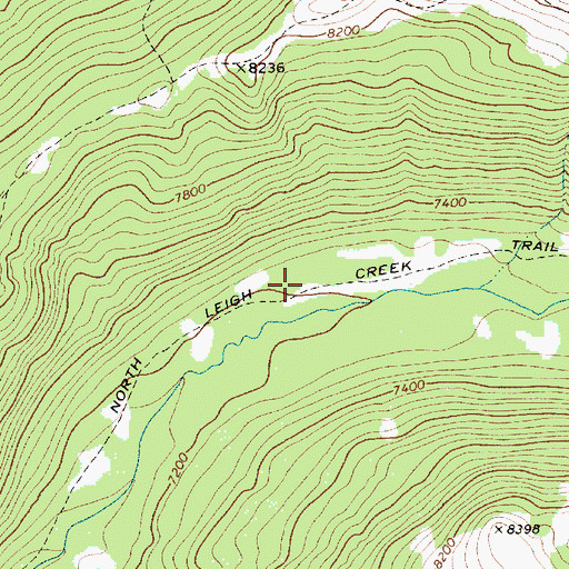 Topographic Map of North Leigh Creek Trail, WY