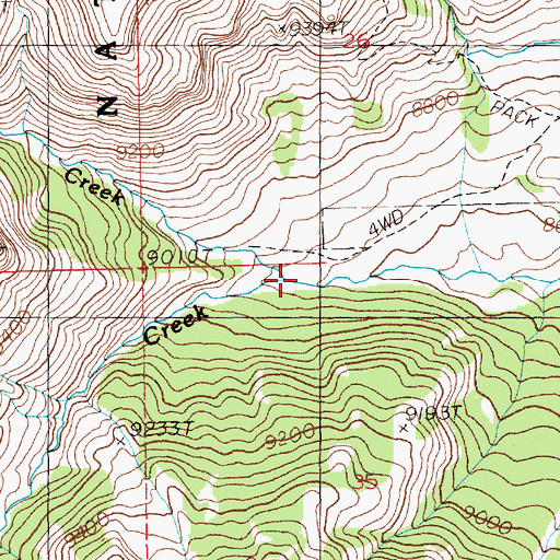 Topographic Map of North Meeteetse Creek, WY