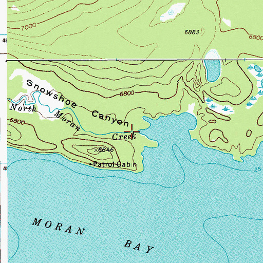 Topographic Map of North Moran Creek, WY