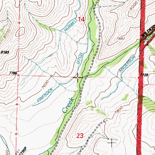 Topographic Map of North Mullen Creek, WY
