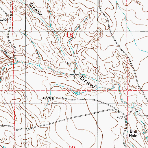 Topographic Map of North Pasture Draw, WY