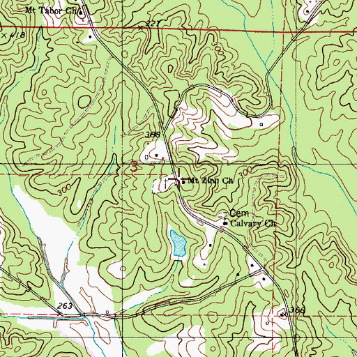 Topographic Map of Mount Zion Church, AL