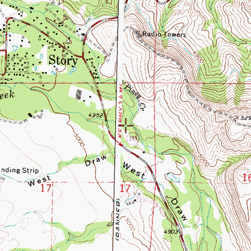 Topographic Map of North Piney Creek, WY