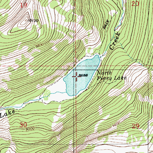 Topographic Map of North Piney Lake, WY