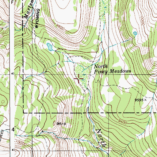 Topographic Map of North Piney Meadows, WY