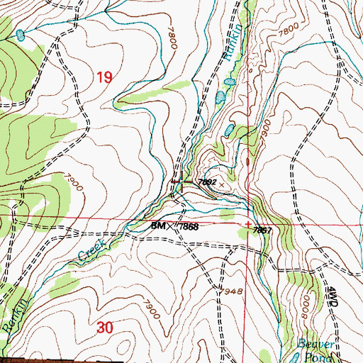 Topographic Map of North Rankin Creek, WY