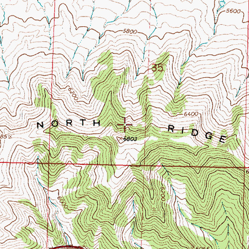 Topographic Map of North Ridge, WY