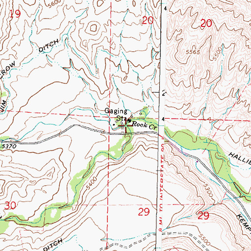 Topographic Map of North Rock Creek, WY
