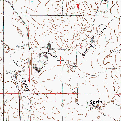 Topographic Map of North Spring Creek, WY