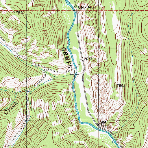 Topographic Map of North Three Forks Creek, WY
