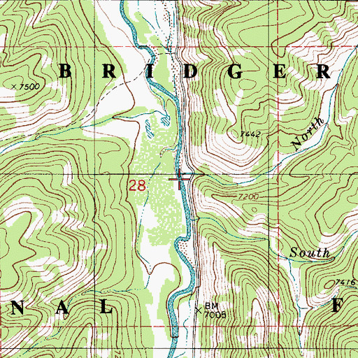 Topographic Map of North Twin Creek, WY