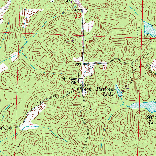 Topographic Map of Mount Zion Baptist Church, AL