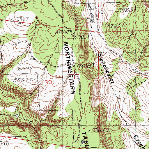 Topographic Map of Northwestern Table, WY