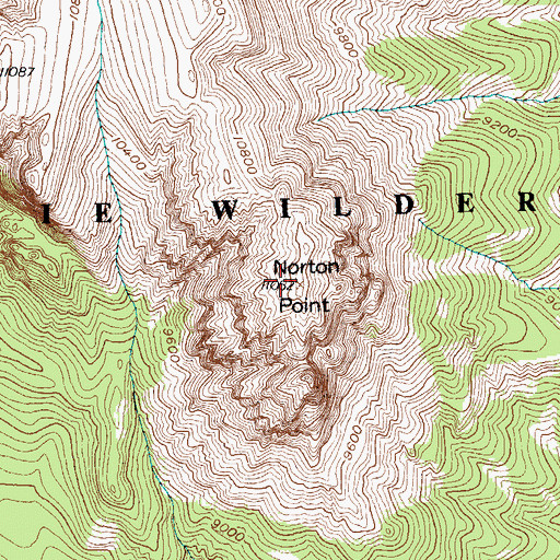 Topographic Map of Norton Point, WY