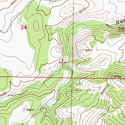 Topographic Map of Nugget Creek, WY