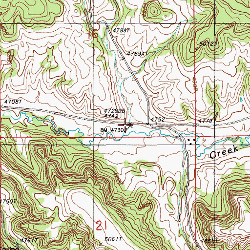 Topographic Map of Oak Creek, WY