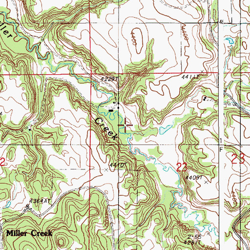 Topographic Map of Oak Creek, WY