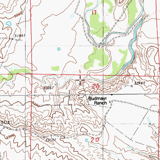 Topographic Map of Oak Creek, WY
