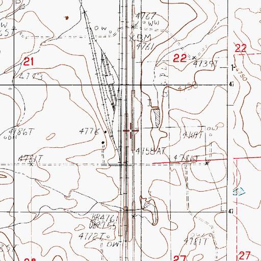 Topographic Map of Oakley Ranch, WY