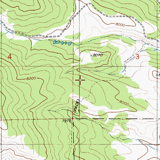 Topographic Map of Old Indian Trail, WY