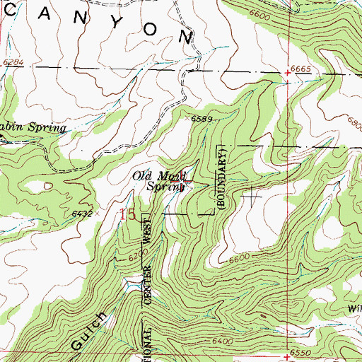Topographic Map of Old Maid Spring, WY
