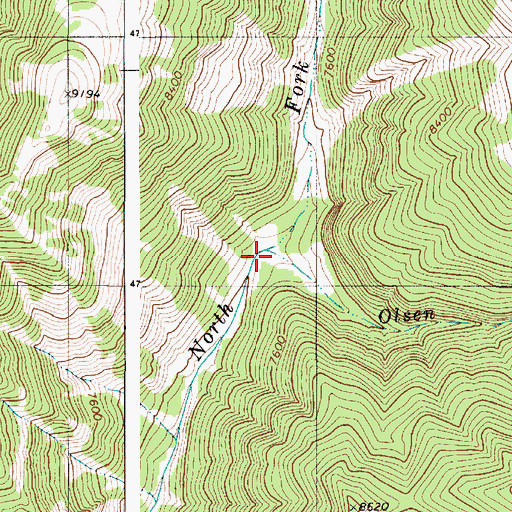 Topographic Map of Olsen Creek, WY