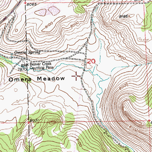 Topographic Map of Omera Meadow, WY