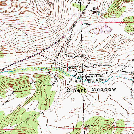 Topographic Map of Omera Spring, WY