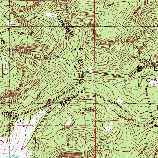 Topographic Map of Onemile Creek, WY