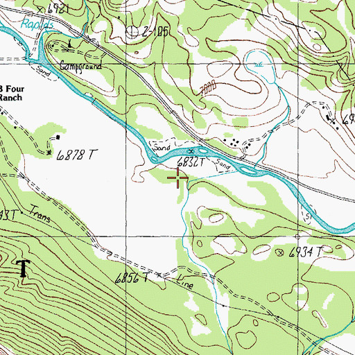 Topographic Map of Onemile Creek, WY