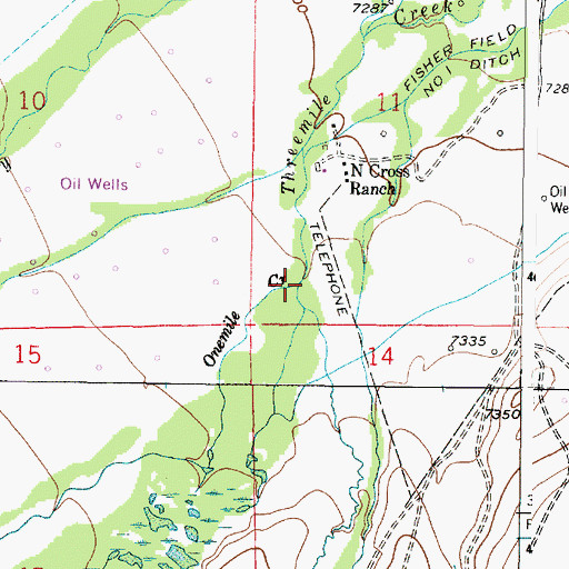 Topographic Map of Onemile Creek, WY