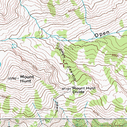 Topographic Map of Open Canyon Trail, WY