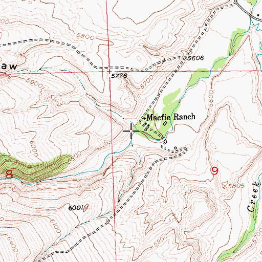 Topographic Map of Orchard Draw, WY