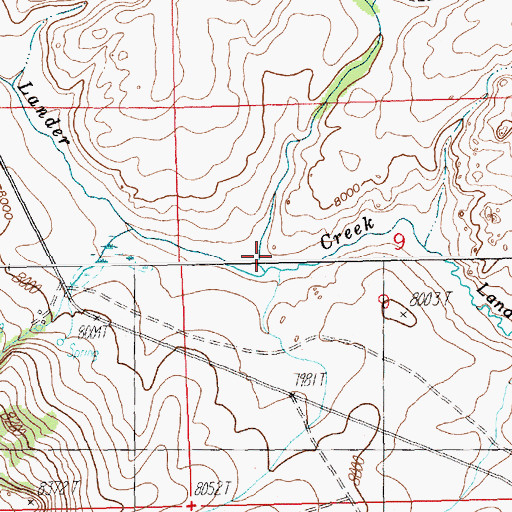 Topographic Map of Ord Creek, WY
