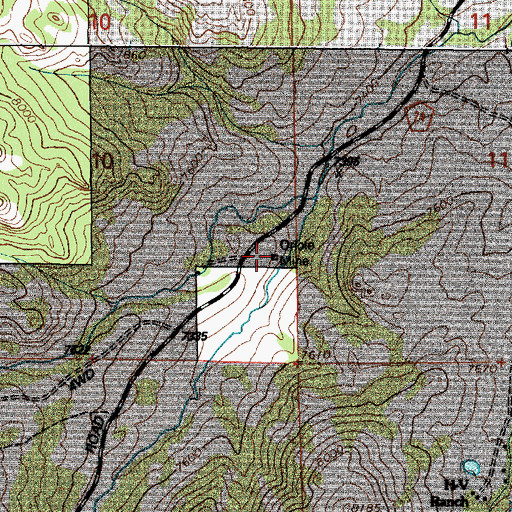 Topographic Map of Oriole Mine, WY