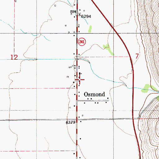 Topographic Map of Osmond, WY