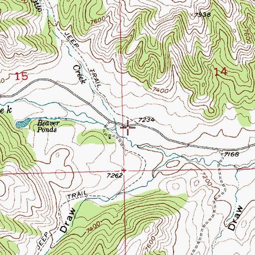 Topographic Map of Otto Creek, WY
