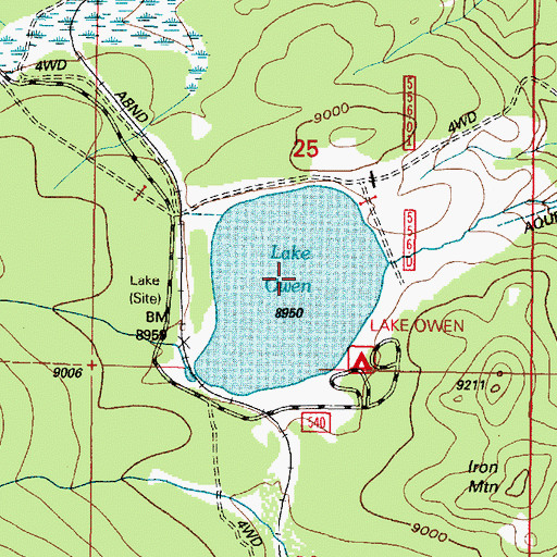 Topographic Map of Lake Owen, WY