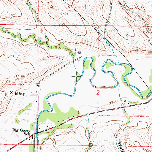 Topographic Map of Owl Creek, WY