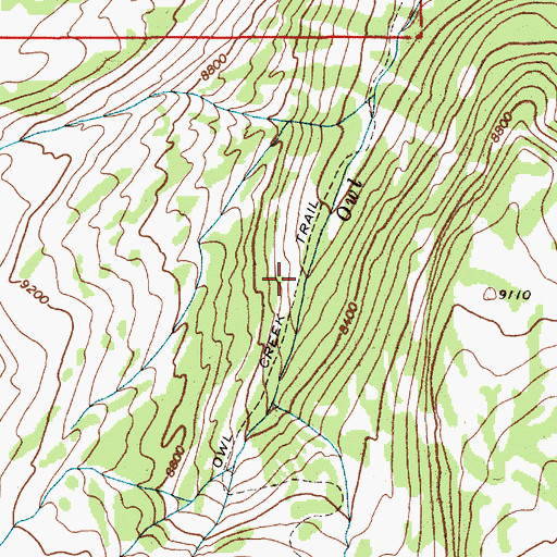 Topographic Map of Owl Creek Trail, WY